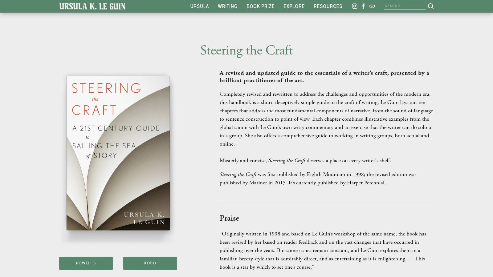 Steering the Craft by Ursula K. Le Guin