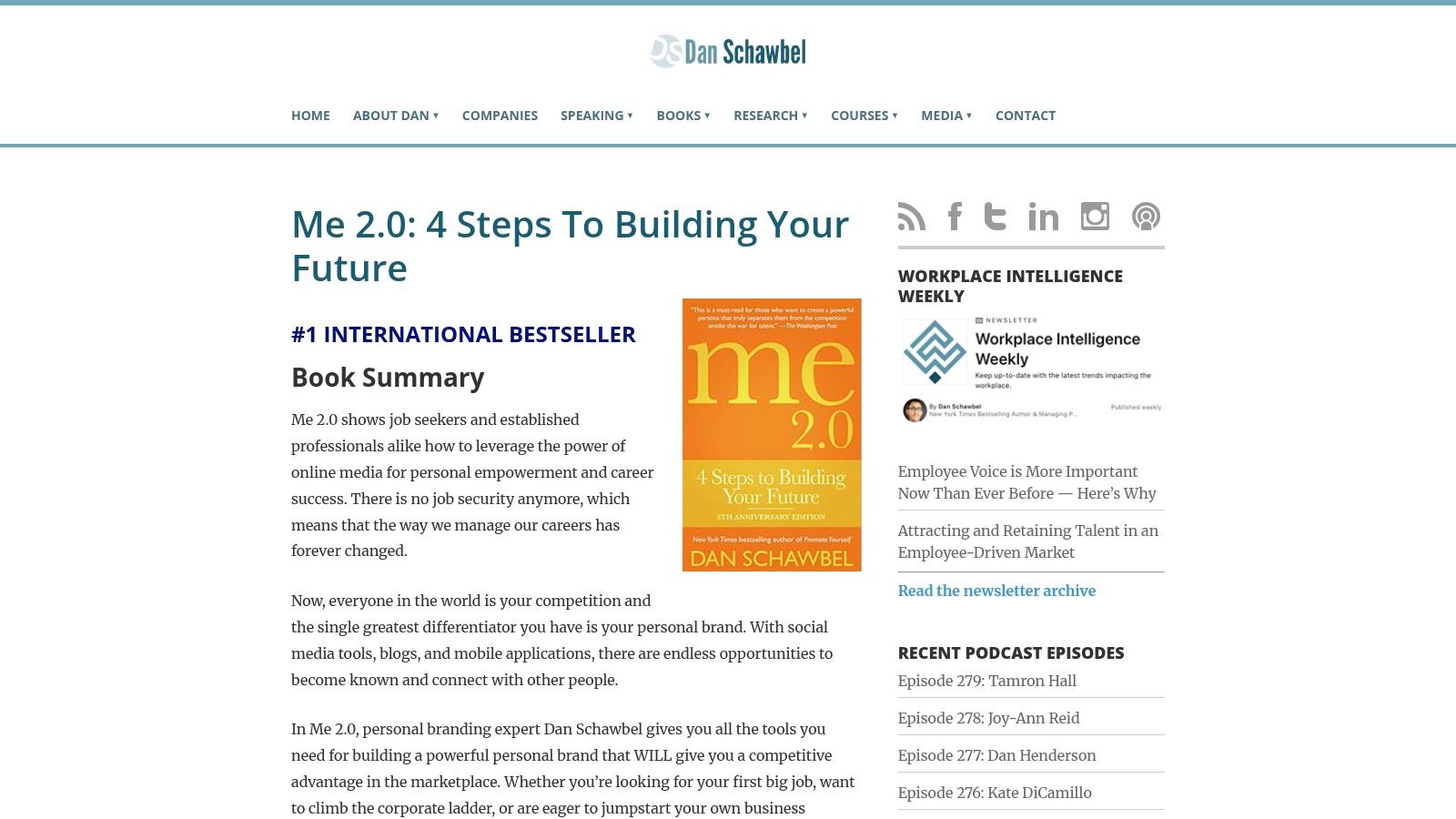 Me 2.0: 4 Steps to Building Your Future by Dan Schawbel