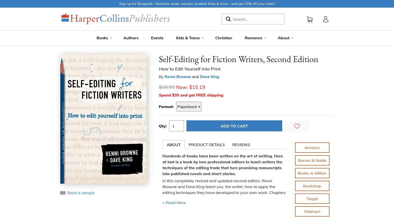 Self-Editing for Fiction Writers by Renni Browne & Dave King