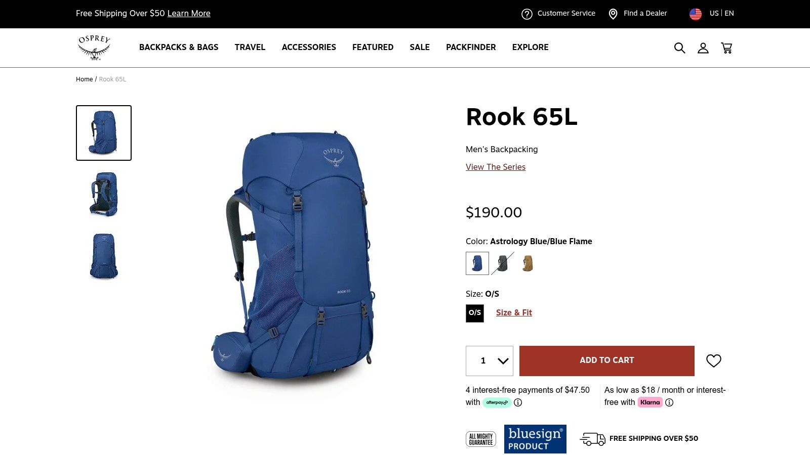 Osprey Rook 65