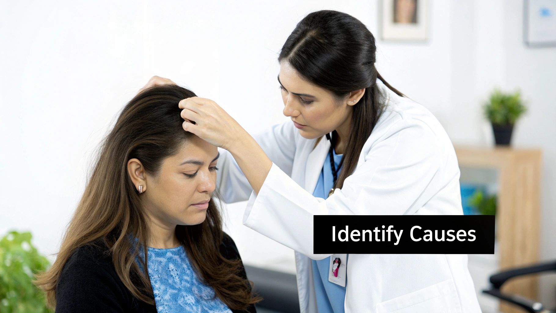 Diffuse hair thinning across the scalp