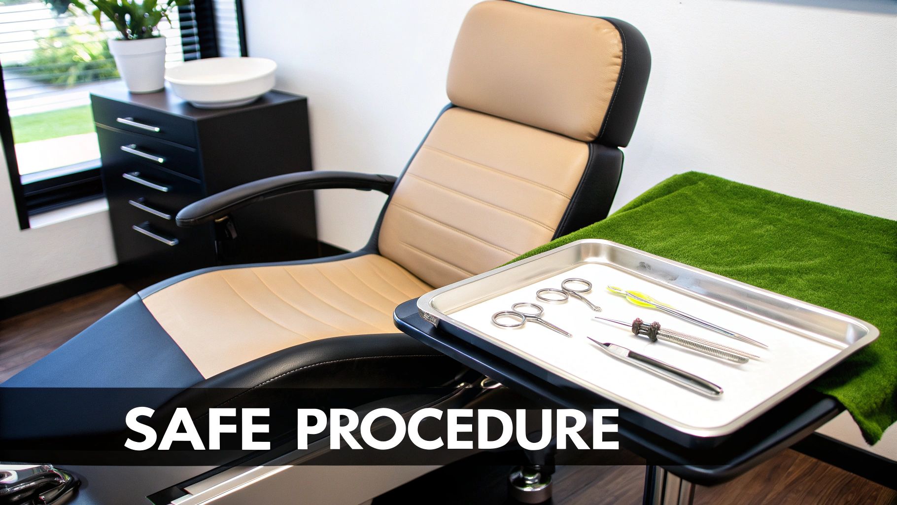 A syringe injecting PRP into a scalp.