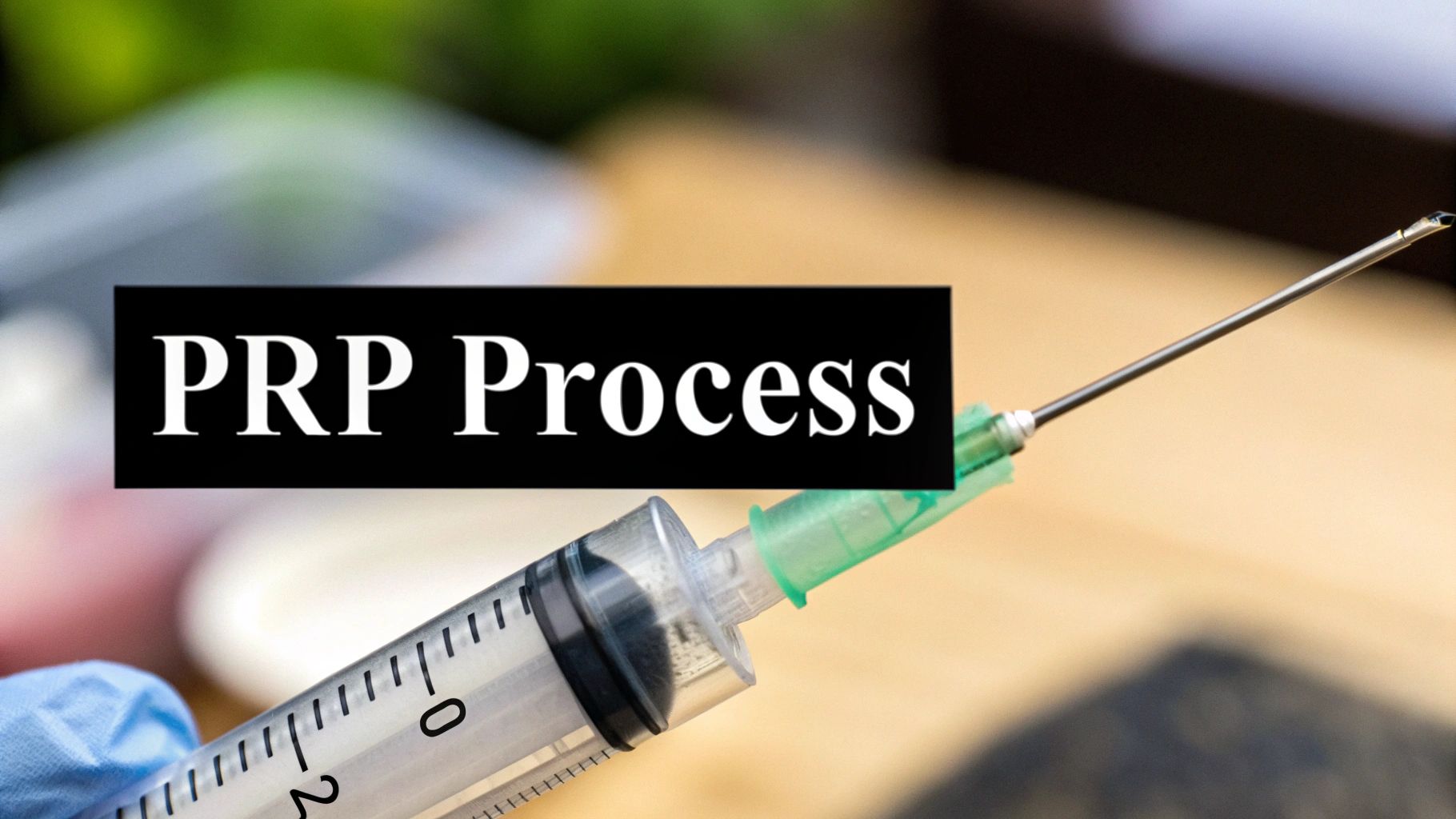 Depiction of PRP injection for hair.