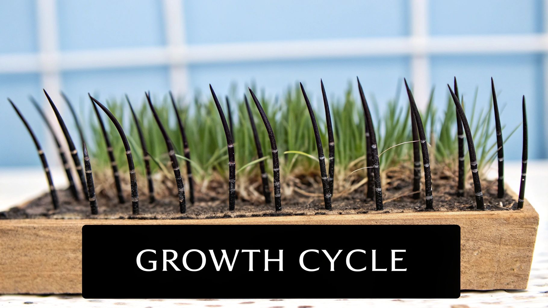 Depiction of PRP injection for hair.