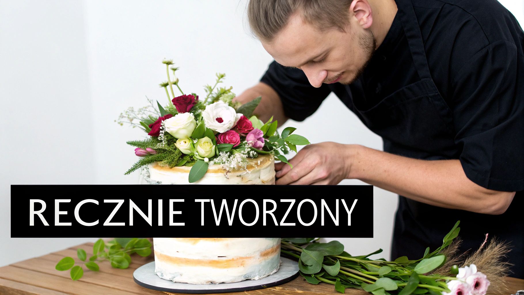 Tort z żywych kwiatów