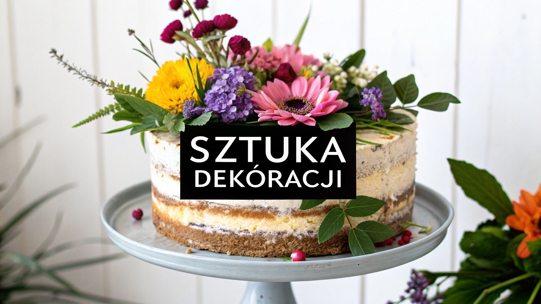 Tort z żywych kwiatów