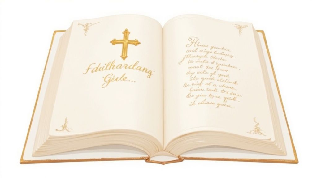 8 Wspaniałych tort na chrzest: Trendy 2025 3 Bible and Cross Christening Cake