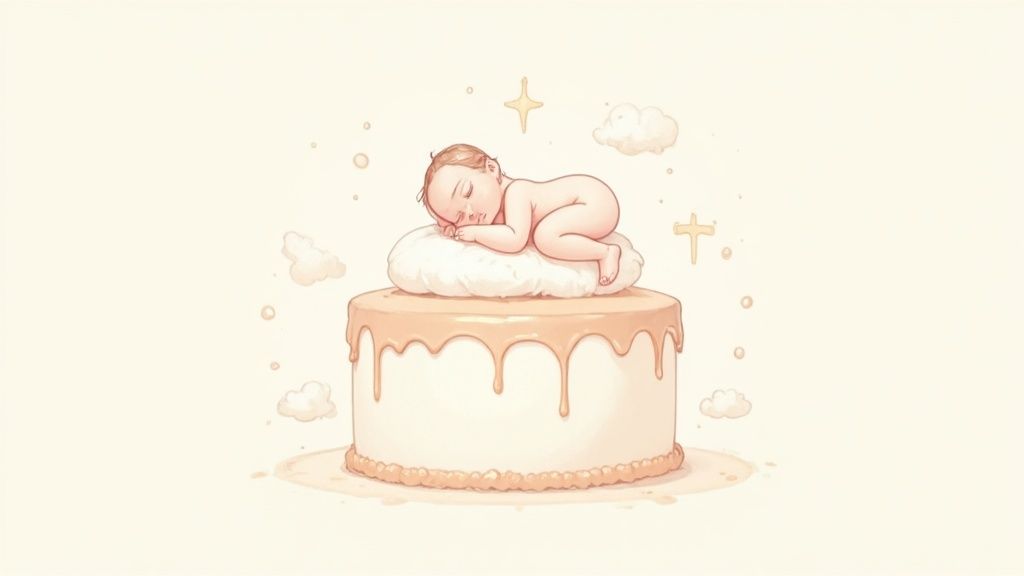 8 Wspaniałych tort na chrzest: Trendy 2025 5 3D Baby Figure Christening Cake