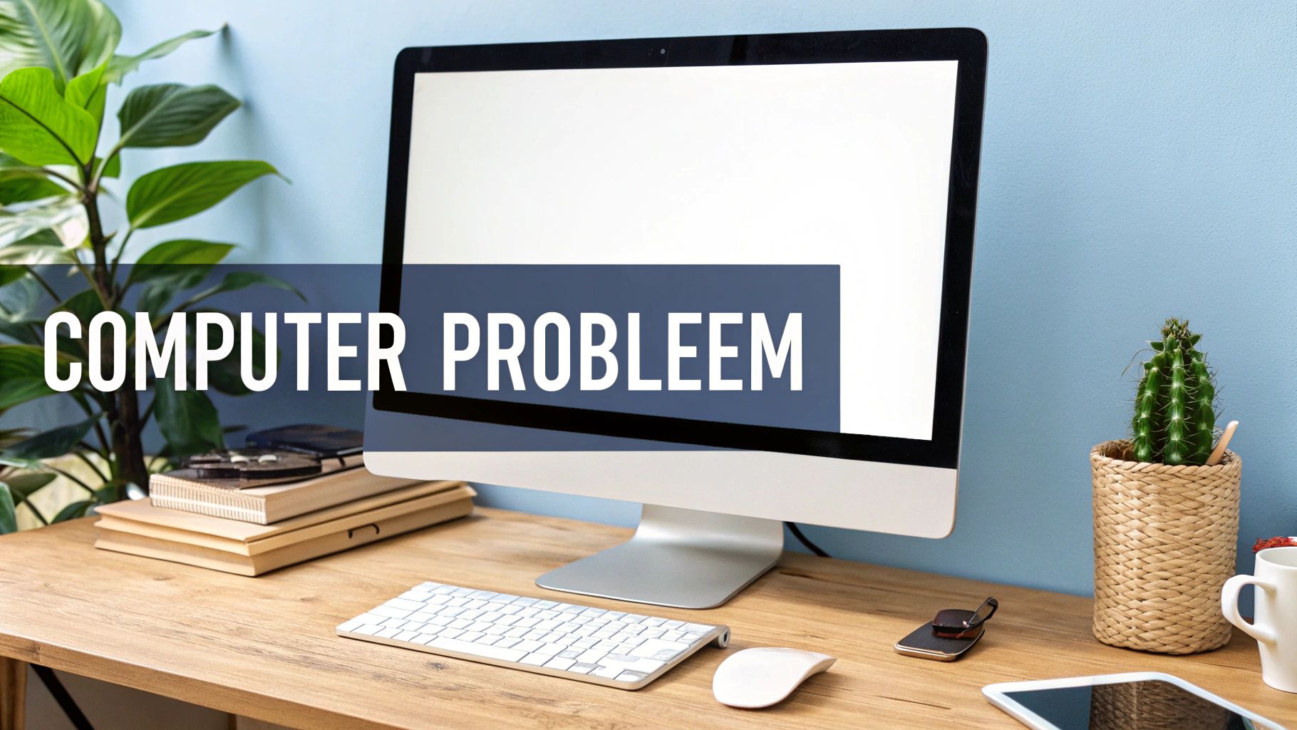 Een vrouw kijkt bezorgd naar haar laptop die niet opstart.