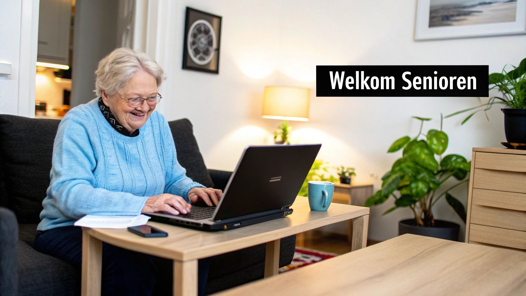 Senioren die computerhulp krijgen