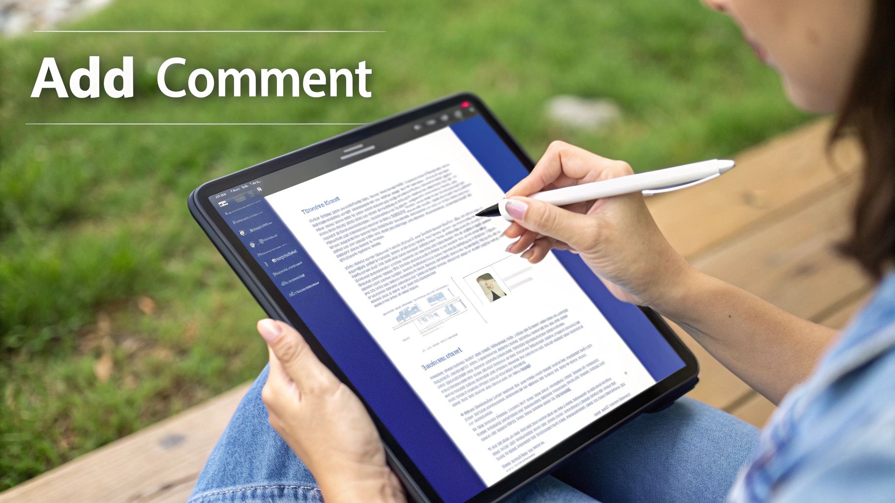 Descriptive image of comments being added to a PDF document